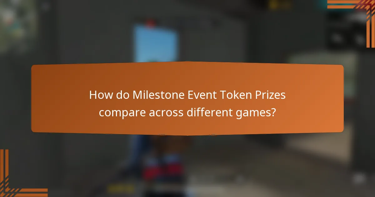 How do Milestone Event Token Prizes compare across different games?