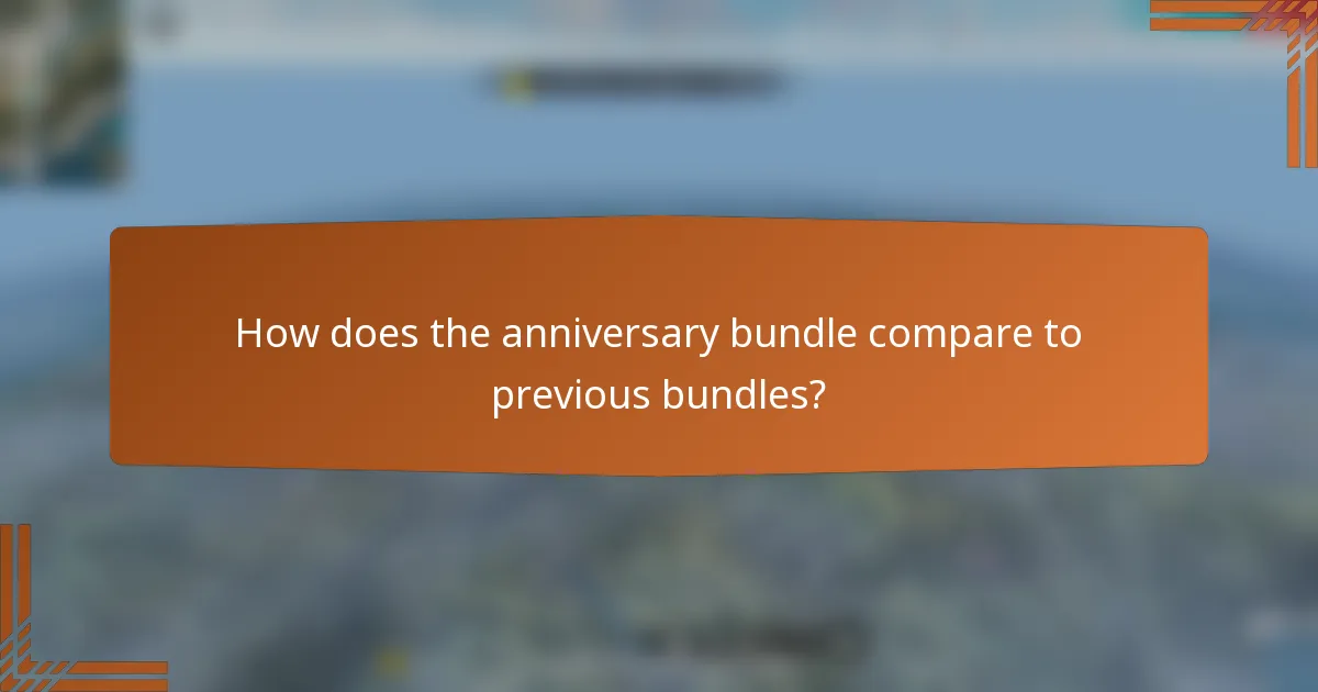 How does the anniversary bundle compare to previous bundles?