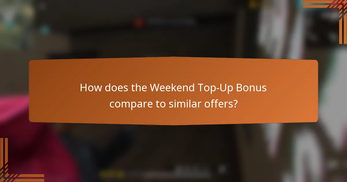 How does the Weekend Top-Up Bonus compare to similar offers?