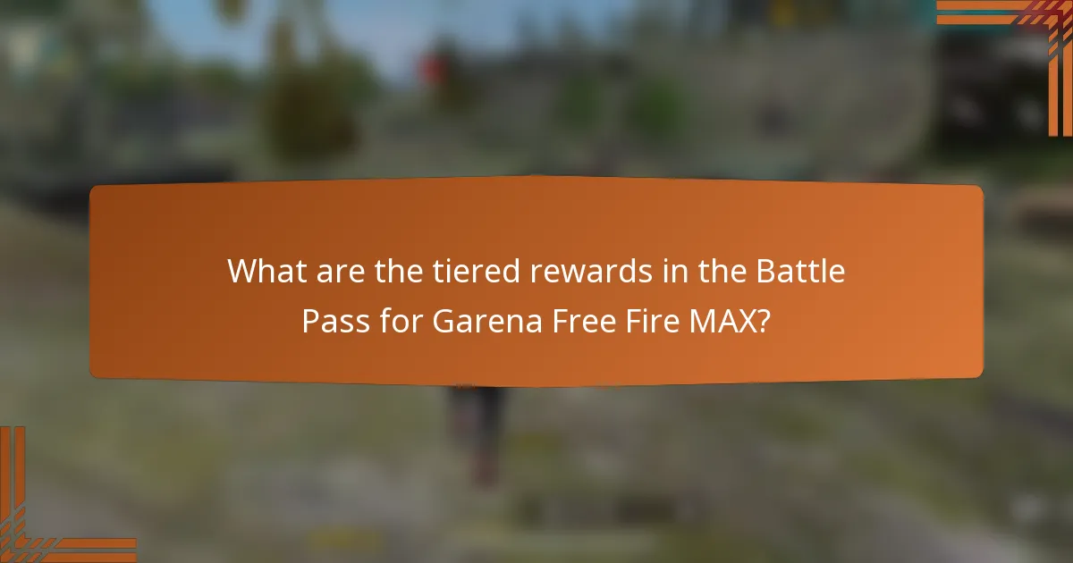 What are the tiered rewards in the Battle Pass for Garena Free Fire MAX?